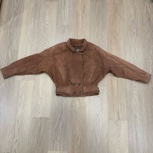 Wilson adventure Women's Tan Leather cropped biker jacket